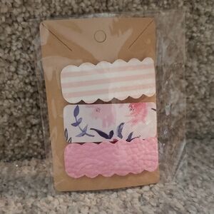 COPY - Floral and Striped Hair Clips Set